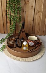 سینی چوبی دسته کنفی - تصویر 2