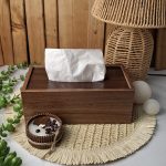جا دستمال قهوه‌ای
