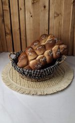 سبد حصیری گرد دسته‌ای - تصویر 2