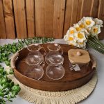 سینی چوبی دسته کنفی