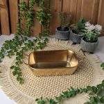 تابه مستطیل دسته‌دار طلایی