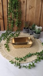 تابه مستطیل دسته‌دار طلایی