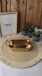 تابه مستطیل دسته‌دار طلایی - تصویر 2