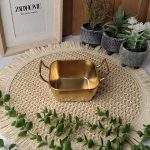 تابه مربع دسته‌دار طلایی