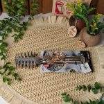 انبر سالاد گلدار نقره‌ای