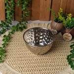 کاسه ۱۲سانت چکشی نقره‌اي